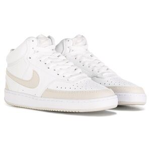 White and Cream High-Top Sneakers Nike court vision mid